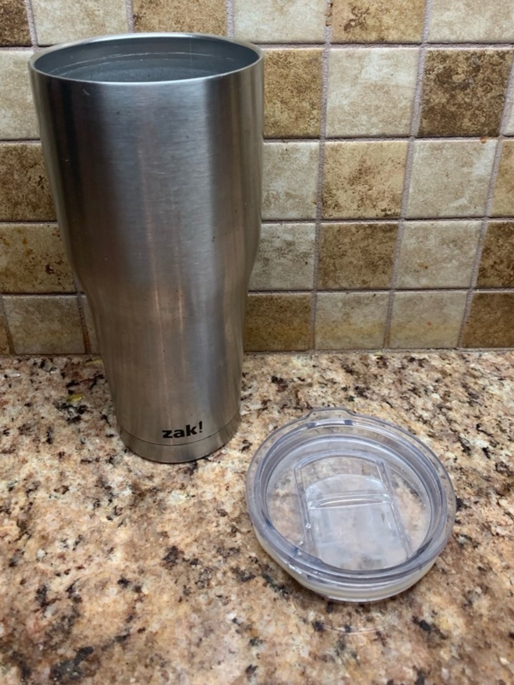 “Zak” 30oz. double-walled stainless steel vacuum insulated tumbler silver color